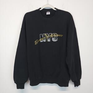 Vintage 90s NYC Dance Alliance Sweatshirt Size XL Black Glitter Graphic USA